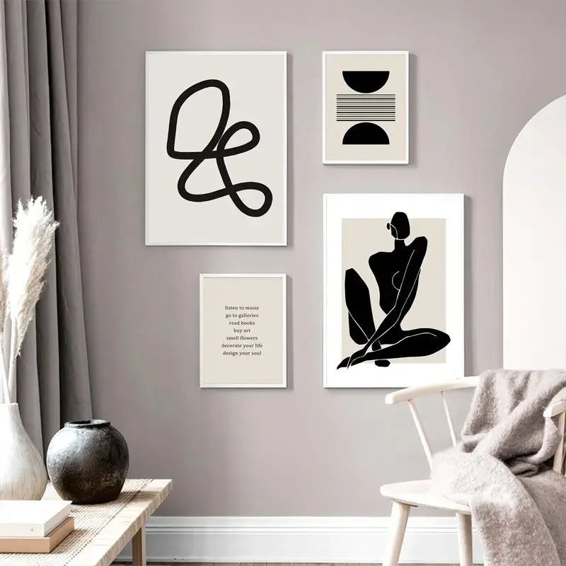 Abstract Boho Geometric Line Poster