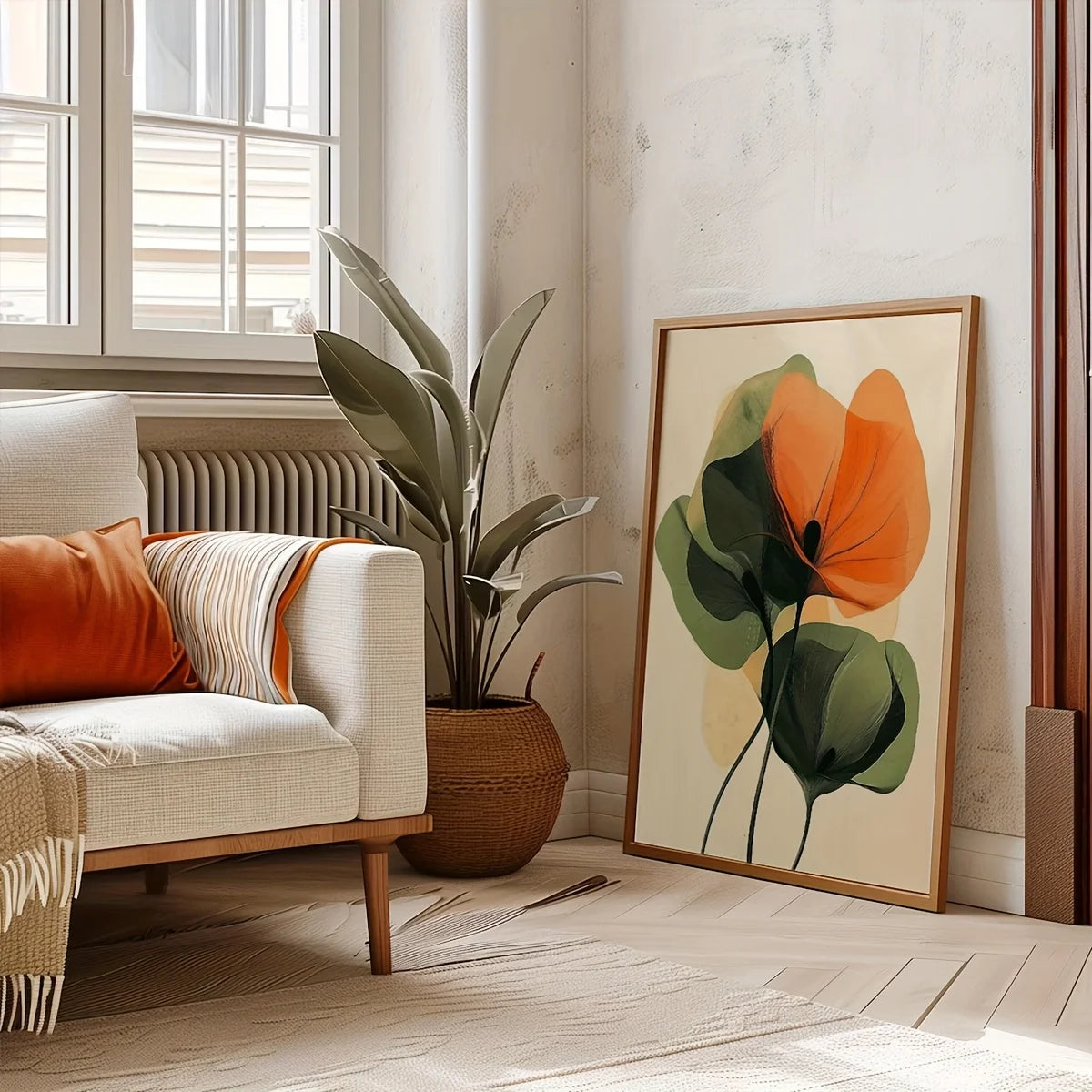 Boho Abstract Floral Canvas Print Set (2 Pieces)